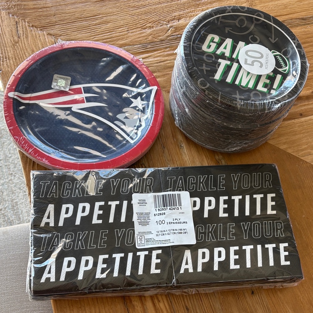NEW Football Napkin & Paper Plate Bundle
